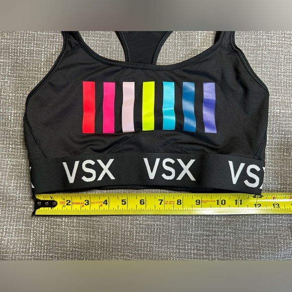 Victoria’s Secret sports bra, size medium. Black and multicolored. - Picture 8 of 9